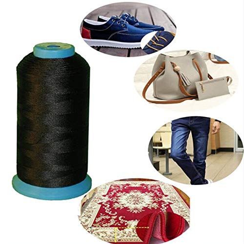 Meikeer Bonded Nylon Sewing Thread Size #69 T70 210D/3 1500 Yard,for Outdoor Leather Bag Shoes Canvas Upholstery (Black)