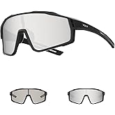 WGKVP Photochromic Cycling Glasses,Bike Glasses for Men Sports Sunglasses Women for Running Golf Bicycle, UV400 Protection