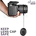 (10 Pcs Bundle) 5 Center Pinch Lens Cap (52mm) and 5 Cap Keeper Leash for Canon, Nikon, Sony and any Other DSLR Camera