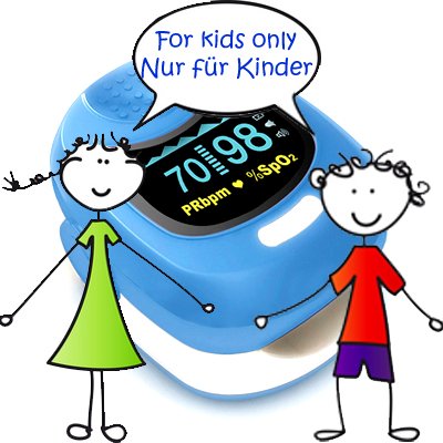Baby Kleinkind Kinder Fingerpulsoxmeter Pulsmesser Pulsfrequenz Sauerstoffsättigung SPO2 EKG OM7