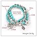 YinMai Bohemian Turquoise Beaded Bracelet Tree of Life Pendant Beach Stretch Bracelet 3 Sets