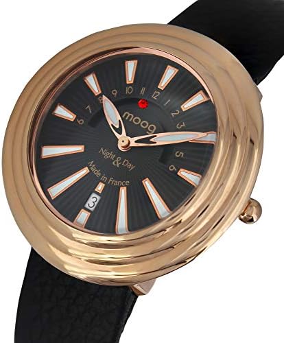 Moog Paris Night & Day Women's Watch with Silver/Brown/White/Black Dial, Silver/Brown/White/Black Strap in Genuine Leather