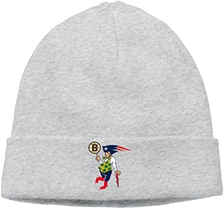 ElishaJ Unisex Boston Sports Baseball Logo Mixed Beanie Cap Hat Ski Hat Cap Snowboard Hat Ash