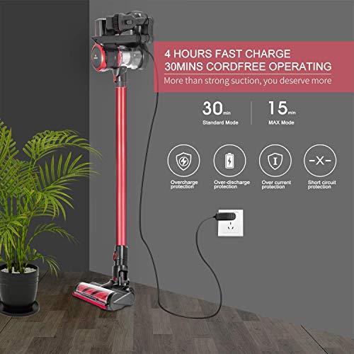 MOOSOO Cordless Vacuum Cleaner, 23Kpa 4in1 Stick Vacuum Cleaner
