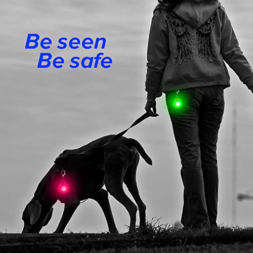 Higo LED Dog Tags, Pack of 3PCS Light Up Clip-on Pet ID Tags Key-Chain, Glow in The Dark Blinking Dog Safety Light Pendants Make Your Dogs Visible& Safe at Night (Red, Pink, Green) - Thumbnail 4
