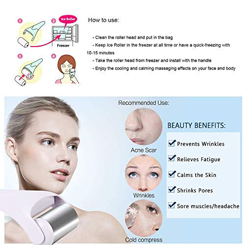 Ice Roller for Face and Eyes - Prevent Wrinkles,Shrink Pores,Eliminate Edema,Relieve Pain,Skin Care Products (White) - Thumbnail 5