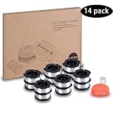 TRIMGRACE Line String Trimmer Replacement Spool, Suitable for Black+Decker String Trimmer, 14 Pack (12/30ft 0.065" Replacement Line Spool, 1 Trimmer Cap Cover and 1 Spring)
