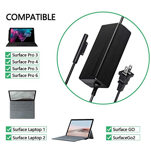 BOLWEO 15V 2.58A Surface Pro Charger, Power Supply Adapter Compatible with Microsoft Surface Pro 3 4 5 6 7, Surface Laptop 1 2, Surface Go Charger Cord