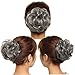 Scrunchy Updo Wavy Straight Hair Bun Clip Messy Donut Chignons Synthetic Hairpiece Hair Extension (dark grey-thicker)thumb 4