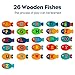 JCREN Wooden Fishing Game Pieces Toy for Toddlers Magnetic Alphabet ABC Fish Catching Counting Kids Toy Montessori Preschool Learning Fine Motor Skills Educational Toys for 2 3 Year Old Girl Boy Gift
