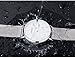 FANMIS Mens Luxury Wristwatch Silver Mesh Stainless Steel Ultra-thin White Dial Waterproof Calendar Quartz Watch