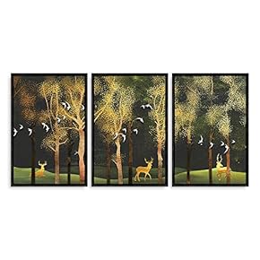 Made to Last Fascinating Piece Framed for Living Room Bedroom Abstract Great Landscape for x3 Panels