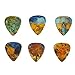 MURZIGAR AMOCHY Celluloid Guitar Picks, Plectrum Vincent Van Gogh, Pack of 12, Medium Guage