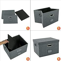 JSungo File Box with 5 Hanging Filing