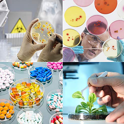 DEPEPE 30pcs Plastic Petri Dish Set with Lids (20pcs 100mm/10pcs 90mm) with 20pcs 3ml Plastic Transfer Pipettes, for School Science Fair Project and Party