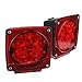 AUDEW Pair Square Tail Brake Lights Kit Water Resistant LED Side Marker for Boat/ Trailer Stop License Tail Brake