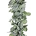 Supla 6' Long Eucalyptus Garland Faux Silver Dollar Eucalyptus Leaves Garland Greenery Garland Wedding Hanging Eucalyptus Vine Arch Swag 164 Pcs Leave in Grey Green for Backdrop Photo Booth Boho Decor