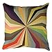 Buankoxy 18 inch Cotton Linen Square Pillow Cover Decorative Cushion Case Pillowcase Rotary Rainbow