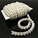 FQTANJU 5 Yards Faux Pearls Lace Ribbon Applique Pearl Fringe for Wedding Party Decoration, Home Deco, Lamp Shade, Costume, Lvory.