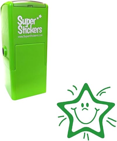 Stamper Solutions SuperStickers Smiley Star Pre Inked Stamper Green Brand New