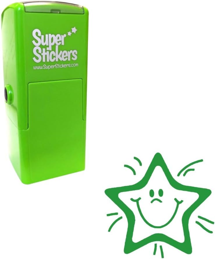Stamper Solutions SuperStickers Smiley Star Pre Inked Stamper Green Brand New