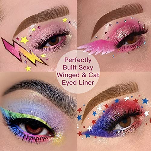 Eyebrow Brush 4 Pcs Ultra-Thin Eyeliner Brush Eyeshadow Brush Set Angled Eyeliner Brush Fine Point Brush Precision Eye All Over Shader, Tapered Soft Blender Eyebrow Brush Eye Makeup Brushes