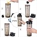 24 Ounce Shaker Bottle Protein Powder Shake Blender Gym Bottle Smoothie Cup, BPA Free, Auto-Flip Leak-Proof Lid, Handle with Ball Included Full Color (Black)