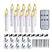 Raycare 10 PCS Battery Operated Taper Candle Lights with Remote, 4 Inches Led Window Candles with 6H Timer, Warm White Bright Flickering Light Christmas Candles with Clips/Suction Cups