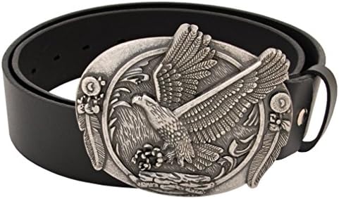 Genuine Full-Grain Leather Belt TRIBAL Native American Eagle Ethnic Vintage Boho Waist Belt 38mm