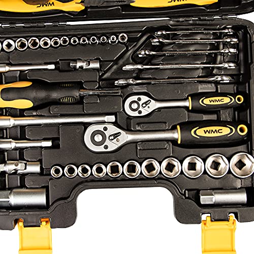 WMC TOOLS Werkzeug Set Werkzeugkoffer 65-teilig Haushalt Kfz Werkzeuge Koffer Werkzeugset Werkzeugkasten gefüllt… – Bild 5