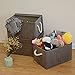 StorageWorks Storage Bin with Lid, Foldable Basket Organizer With Strong Cotton Rope Handle By, Taupe, Bamboo Style, Jumbo 17.1