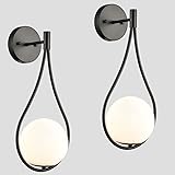 HOLKIRT Black Wall Sconces Set of Two Mid Century