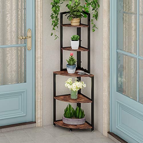 Tribesigns 5Tier Corner Shelf, 60 Inch Corner Bookshelf Small Bookcase