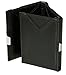 EXENTRI Leather Trifold Wallet - RFID Blocking w/Stainless Steel Locking Clip (Black)