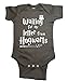 Harry Potter Baby One Piece "Waiting On My Letter To Hogwarts" Bodysuit (6 Month, Charcoal)