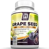 BRI Nutrition Grapeseed Extract - 400mg Maximum Strength 95% Proanthocyanidins Standardized Extract - Immune System Booster & Antioxidant for Heart, Brain, Bone & Skin Health - 90 Veggie Capsules