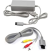 WICAREYO Power Supply Adapter US Plug Power Adapter with Audio Video AV RCA Video Composite Cable Compatible for Wii Console System