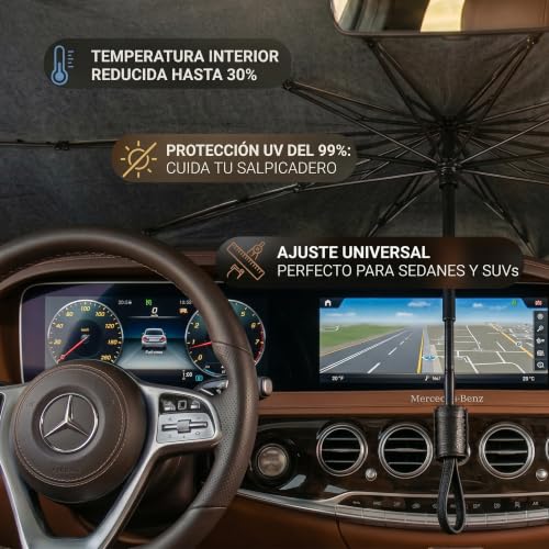 ORVAN® Premium Car Front Umbrella Sunshade | UV Block Car Sun Protector | for Front Car | Foldable Anti-Heat | SUV and Touring Car | Car Accessories | 140 cm x 80 cm