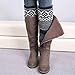 Voberry Women Knitted Jacquard Boot Cuffs Toppers Leg Warmers Socks Boot Cover (Black)