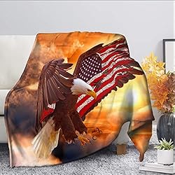 Bald Eagle Blanket American Flag Eagle Decor Throw