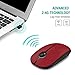 Jelly Comb 2.4G Slim Wireless Mouse with Nano Receiver, Less Noise, Portable Mobile Optical Mice for Notebook, PC, Laptop, Computer, MacBook - Black and Red