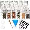 EZOWare 24 fles vierkant glas kruidenpotjes set, 120 ml lege helder kruiden organizer kit met luchtdichte aluminium dop…