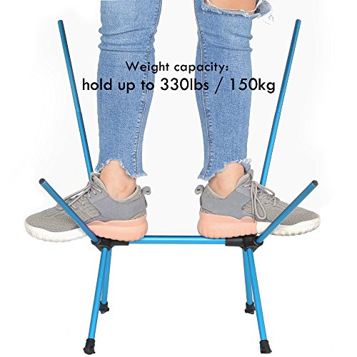 LetsFunny Folding Camping Chair Portable Lightweight Backpack Chairs Compact Heavy Duty with Carry Bag for Hiking Picnic Beach Camp Backpacking Outdoor Festivals (Sky Blue)