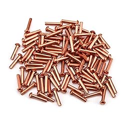 MroMax 100Pcs M2 Round Head Copper Solid Rivets