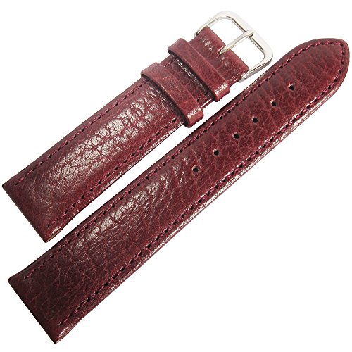 Fluco Record 20mm Burgundy Leather Watch Strap