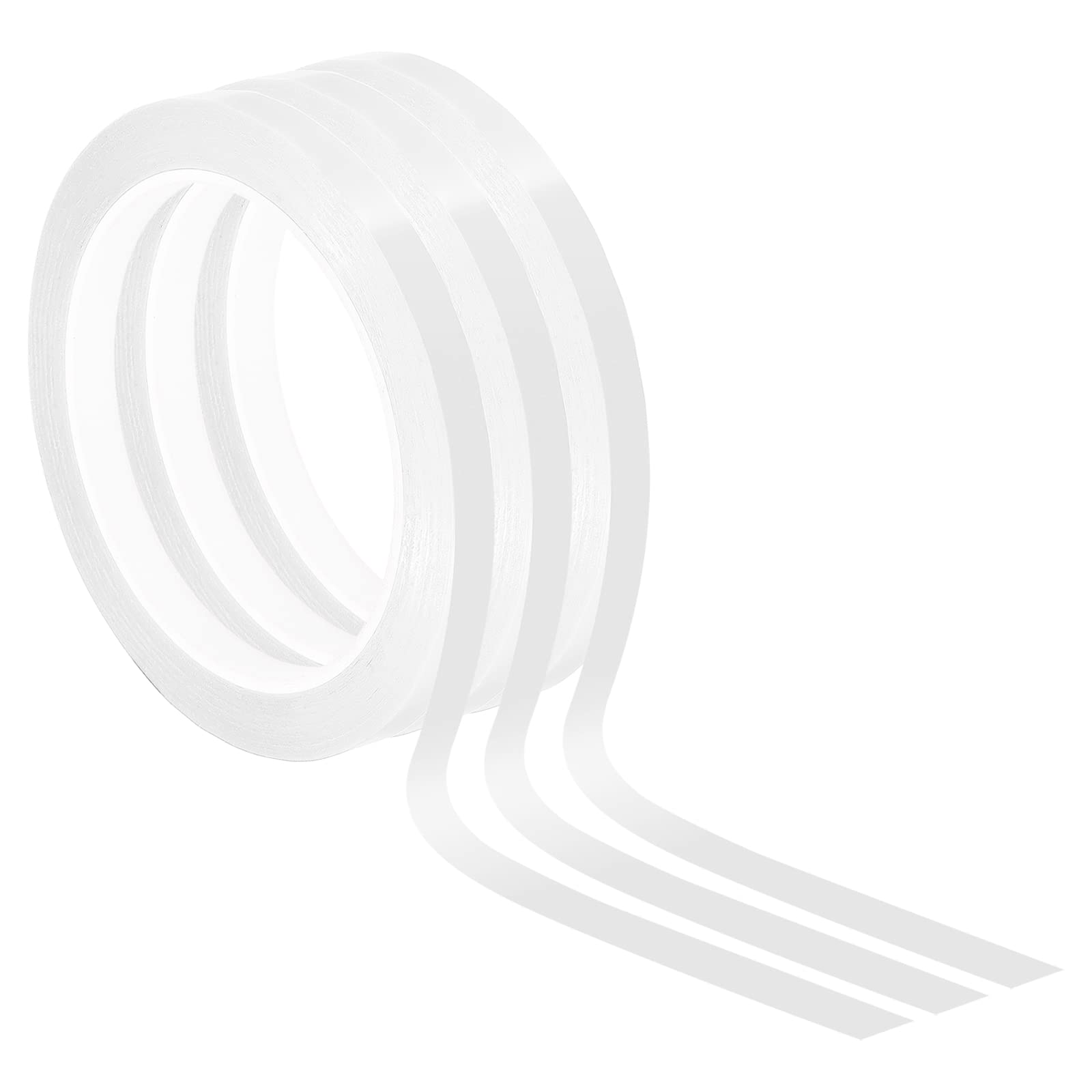 PATIKIL Whiteboard Tape 8mm X 66m, 3 Pack Thin Dry Erase Tape for Graphic Chart Marking DIY Art, White