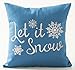 Best Gift for Winter Christmas Let It Snow and Beautiful Snowflakes Sky Blue Background New Home Room Sofa Car Decorative Cotton Linen Throw Pillow Case Cushion Cover Square 18 X 18 Inches¡­