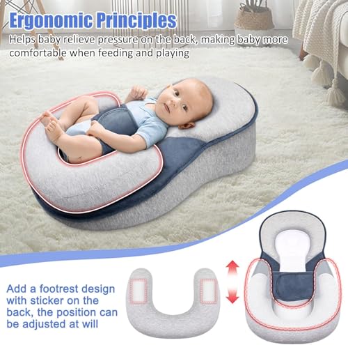 ZERIFAM Baby Feeding Support Pillow,Wedge Pillow for Newborn,Anti Reflux Newborn Pillow for Reducing Spit-Up,Reflux Breastfeeding Nursing Pad Mat,Baby Pillows for Sleeping Bottle Feeding