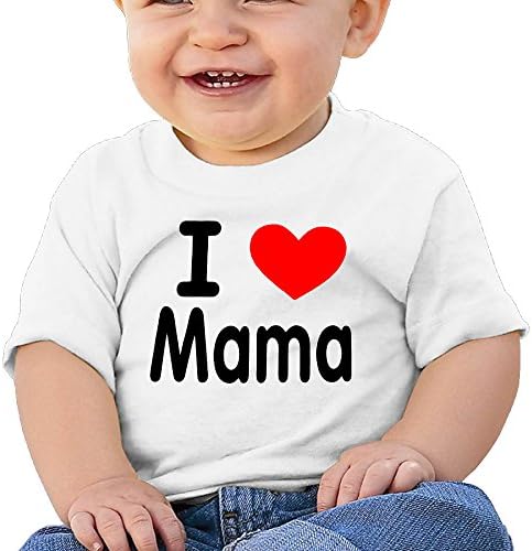 GuiH I Love Mama Boys &amp; Girls Infant Raglan Soft 100% Cotton Tee Unisex White 24 Months