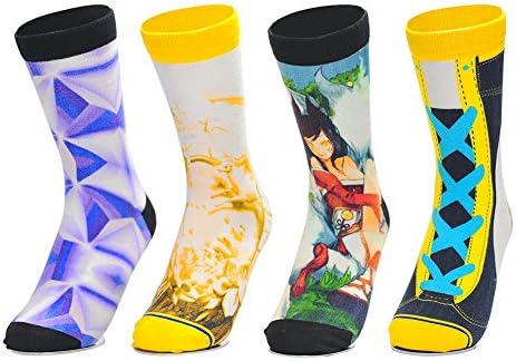Merely Kampong Women's Innovation Colorful Printed Casual Socks US 4.5-8.5 Pack of 4